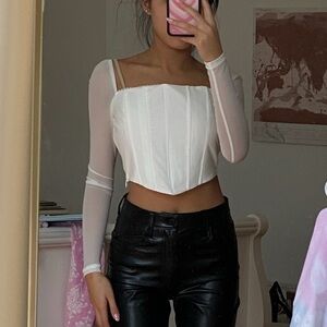 Princess Polly White Long Sleeve Top